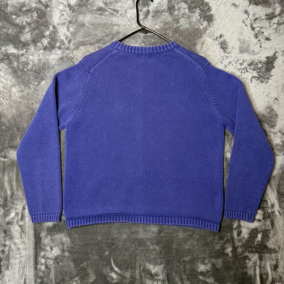 L.L. Bean Womens Long Sleeve Cardigan Size Medium Purple Button Down Cotton - Picture 6 of 7